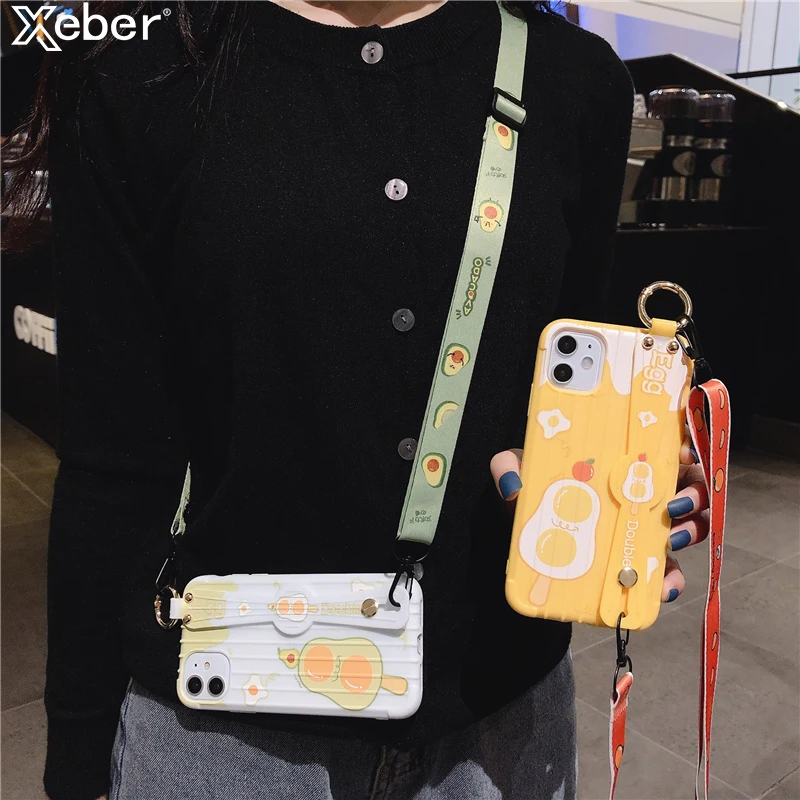 Милый мягкий силиконовый чехол с поддержкой запястья для iphone 11 Pro Max 6 S 7 8 Plus X XR XS