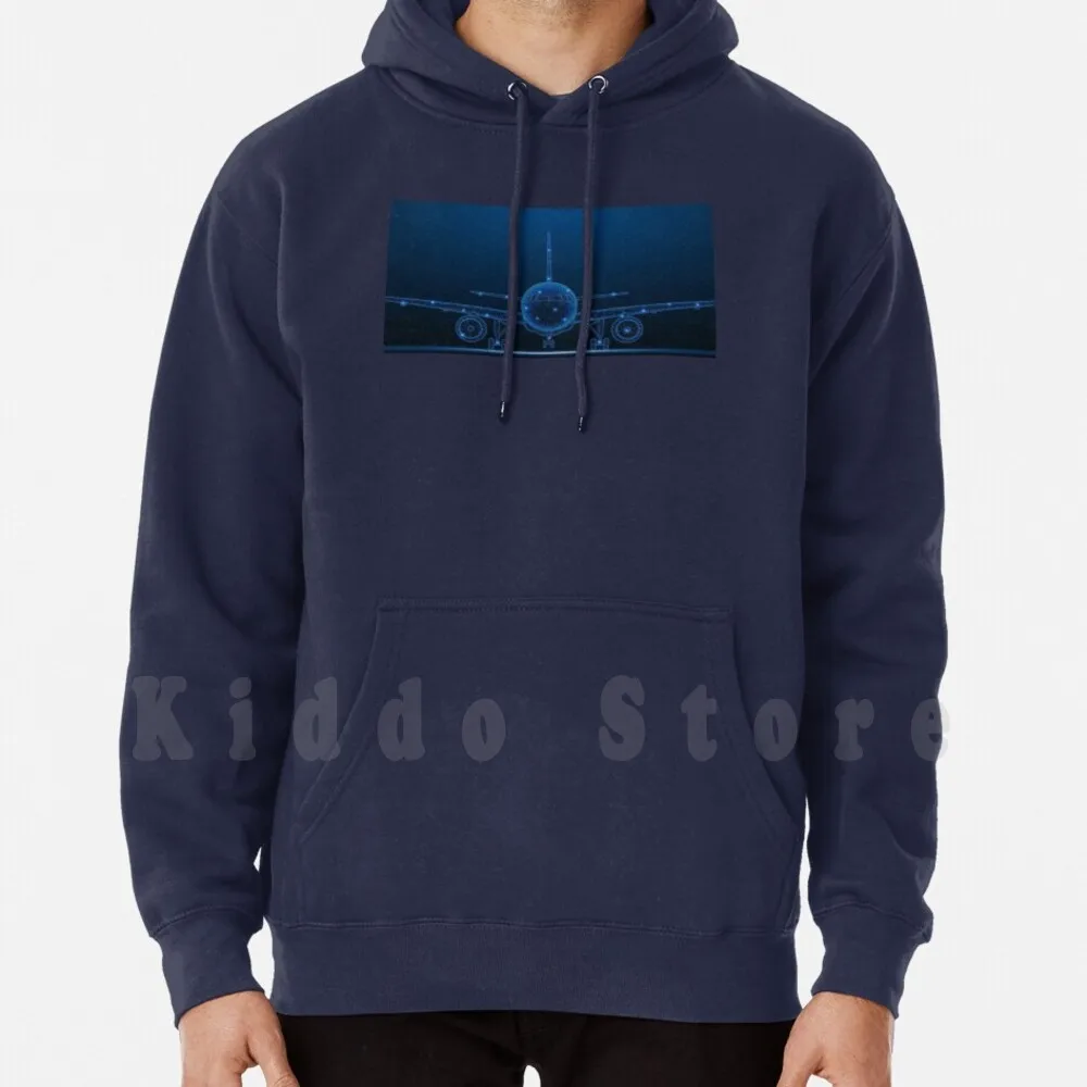 Модель самолета (A320) разработанная электронная витрина. Худи с длинным рукавом