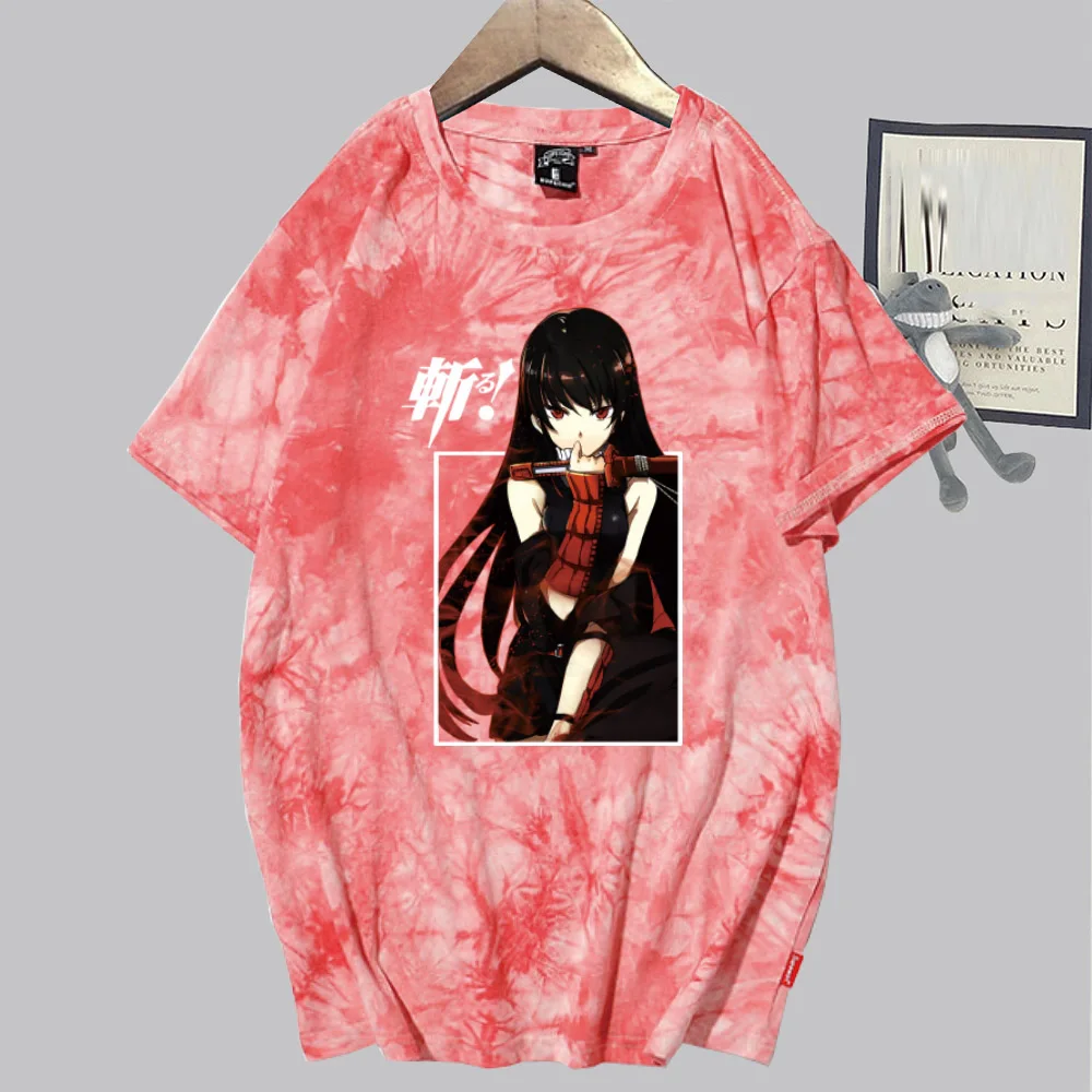 

Anime Akame Ga Kill T-shirt Fashion Short Sleeve O-neck Tie-dye Woman Cloth