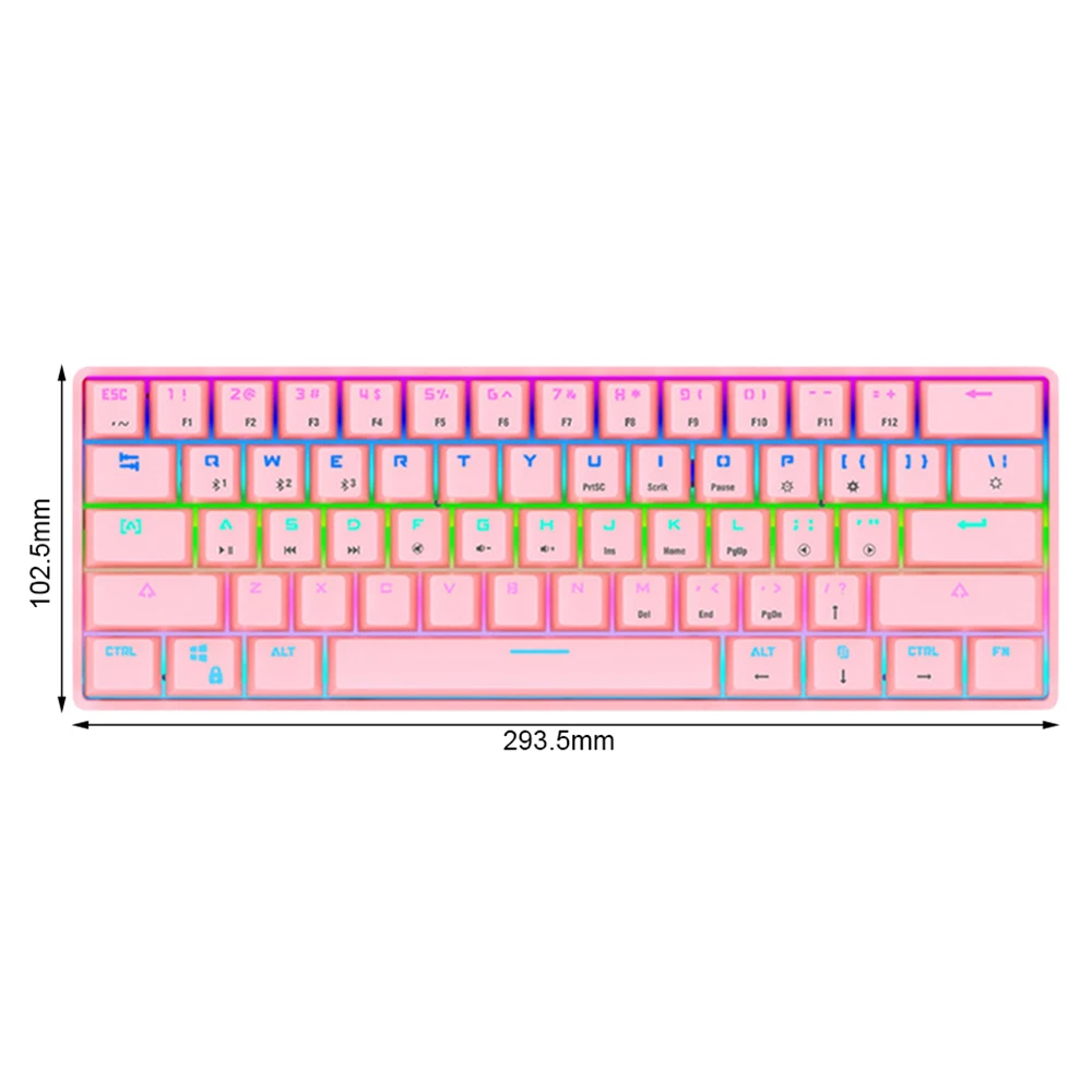 

Mechanical Keyboard 61 Keys With Bluetooth Wired Dual Mode RGB Backlight Keyboard For Gaming Computer Office