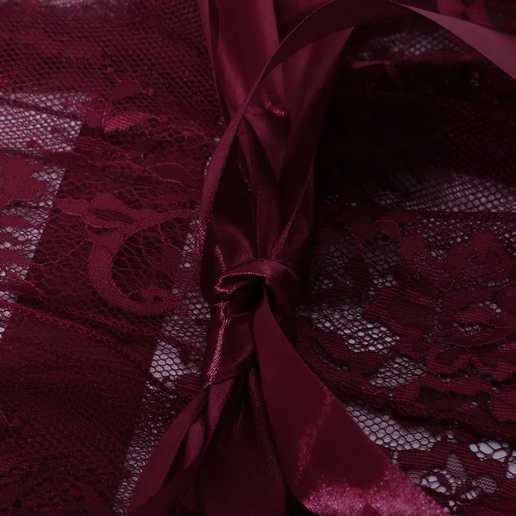 Сексуальный банный халат невесты Ажурные кружевные пижамы с цветочным рисунком