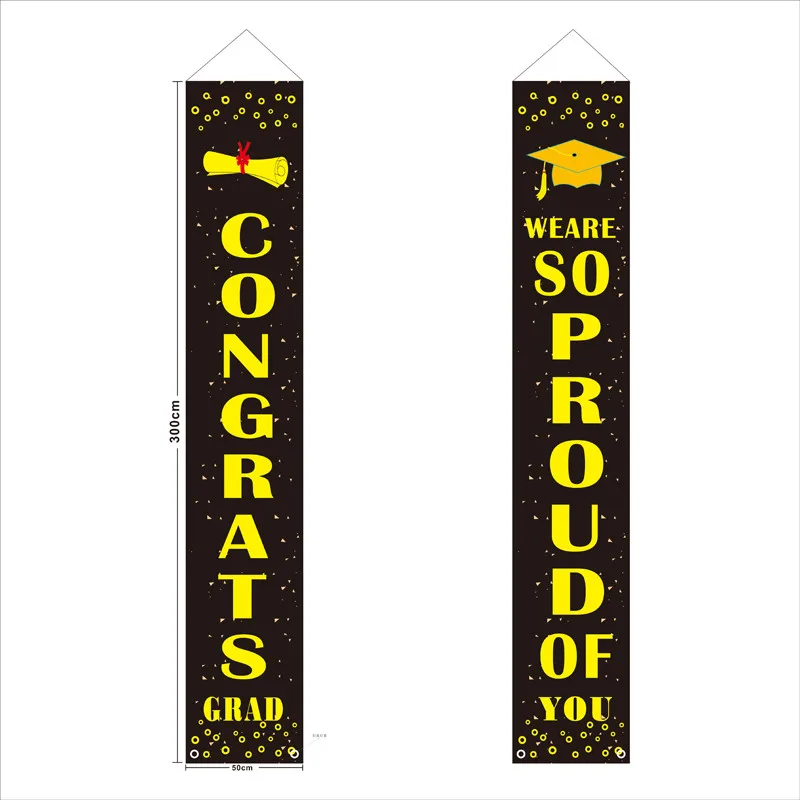 

Home Mall Ornament Door Couplet Hanging Flags Porch Sign Background 2020 Congrats Grad Ceremony Graduation Decorations Banners