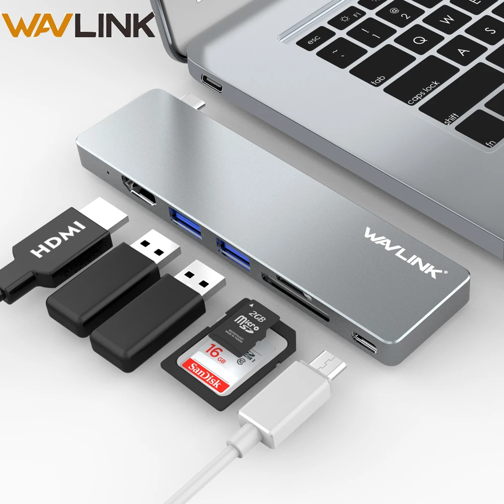 Wavlink usb-хаб C концентратор для Мульти USB 3,0 HDMI адаптер 4K док-станция для MacBook Pro usb type C разветвитель концентратор для ПК ноутбука Hab