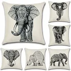 Чехол для подушки, 45x45 см, с изображением слона, подушки для домашнего декора