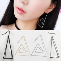 punk metal 3d triangle hollow out geometric drop earring band fashion earring for women female gift jewelry polygon