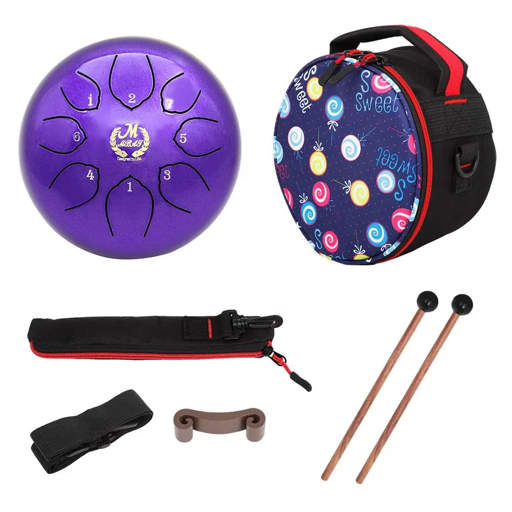 

6 Inch 8 Notes Drum Kit Tune C Steel Tongue Drum Empty Spirit Drum Percussion Hand Pan Drum With Mallets Percussion Instrument