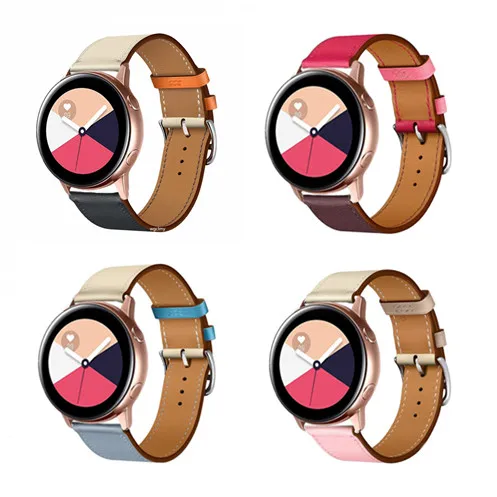 Ремешок pebble time для Samsuang Gear S3 S2 sport Galaxy Watch Active 42 мм 46 кожаный браслет huami amazfit huawei gt 2