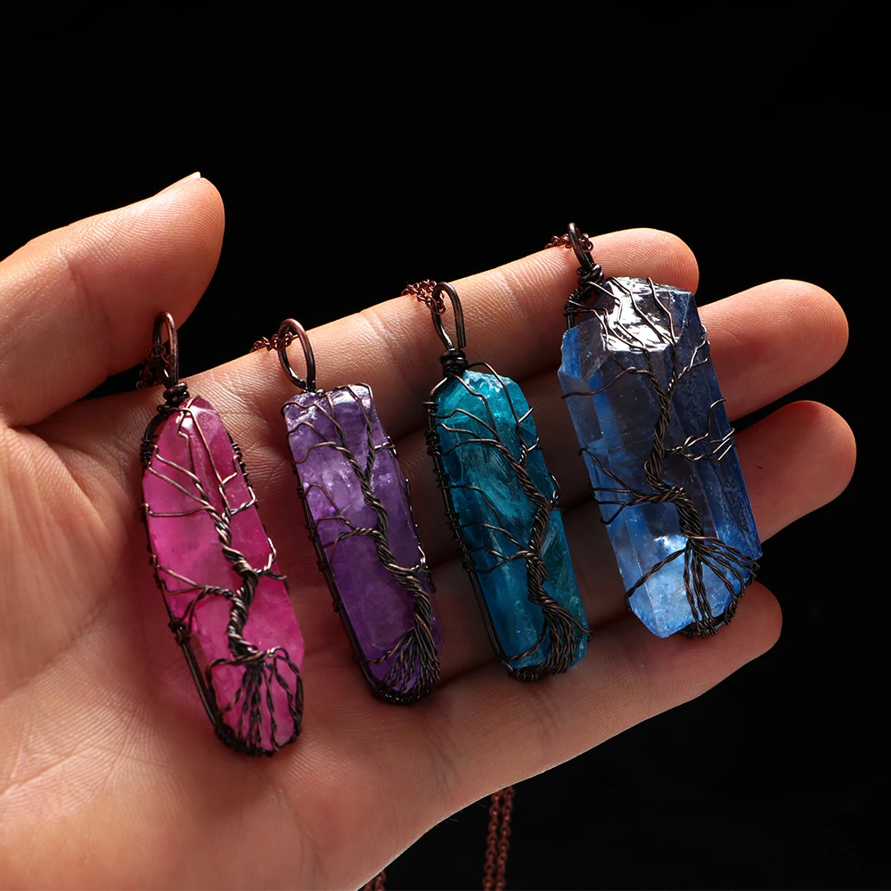 1 шт. трендовая разноцветная цепочка из сплава натуральное ожерелье с камнями