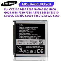 genuine battery ab533640cu ab533640cc ab533640ck ab533640ce for samsung s6888 g500 s3600c s3930c s3601 s3600c s5520 s569 880mah