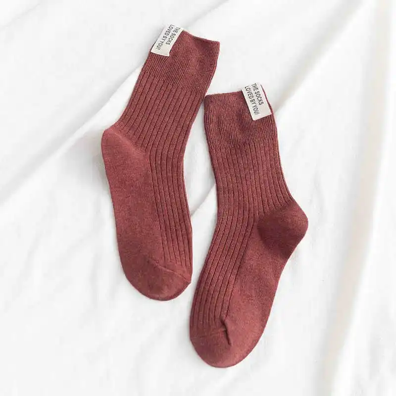 

Warm High Autumn Winter Socks Casual Socks Cute Cotton Women Fashion Solid
