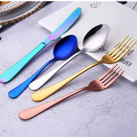 multicolor 5 pieces of 304 stainless steel tableware western steak tableware gold plated high end tableware set electroplated