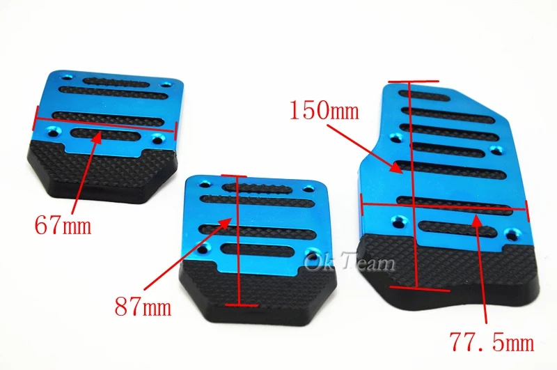 

Universal Aluminum Manual Transmission 3 pcs Non-Slip Car Pedal Cover Set Kit Pedali Red/Blue/Silver car styling