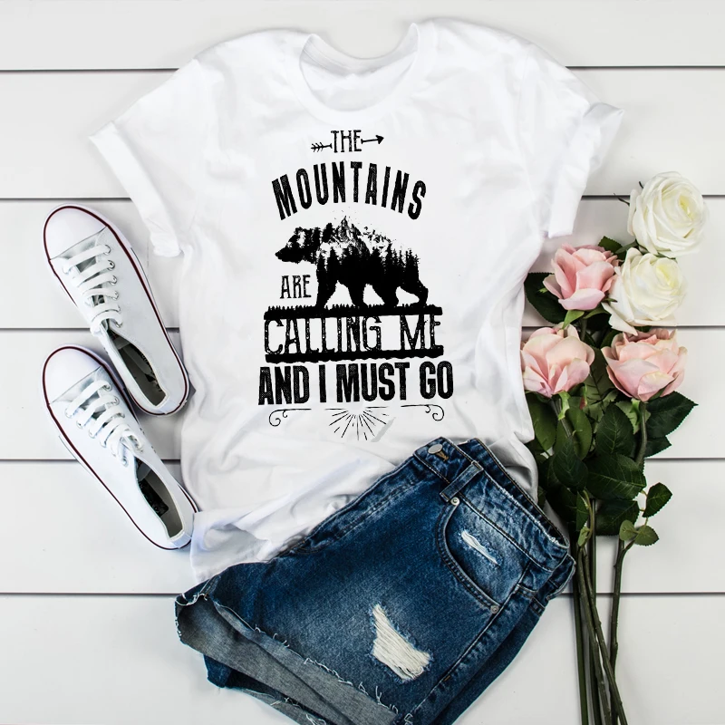 

Women Coffee Hiking Sexy Camper Female Tumblr T-Shirt Graphic T Shirt T-shirts Print Clothes Ladies Womens Tops Clothes