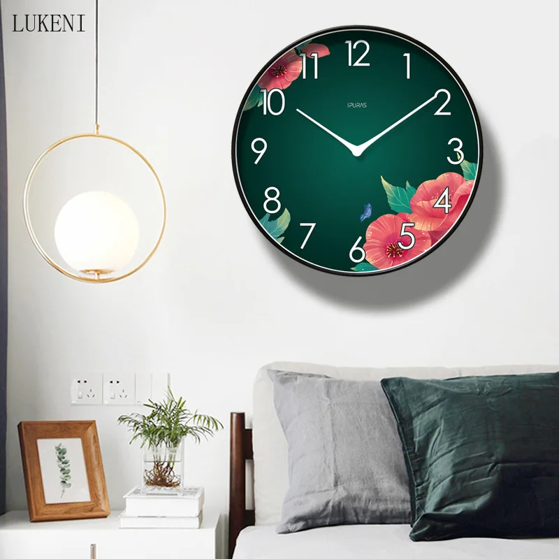 

Flower green Classic Silent Wall Clock Ten Inch/ Twelve Inch/ Fourteen Inch Home Decor Wall Decor