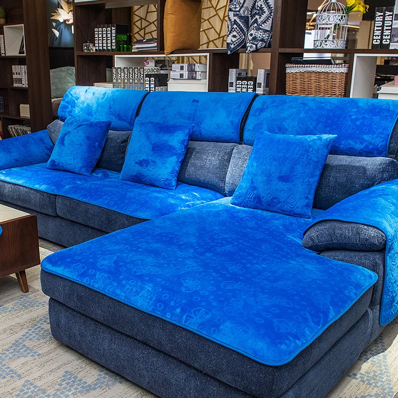 Скандинавский современный плюшевый диван подушка зимний плотный теплый чехол