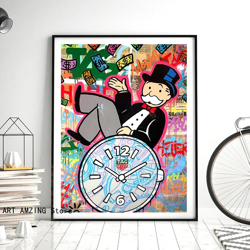 Alec монополистично на часах картины холсте граффити современная картина для