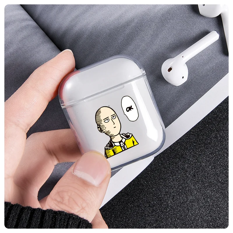 Роскошный чехол One Punch Man для Airpods прозрачный Bluetooth наушников мягкий из ТПУ Для Air pods