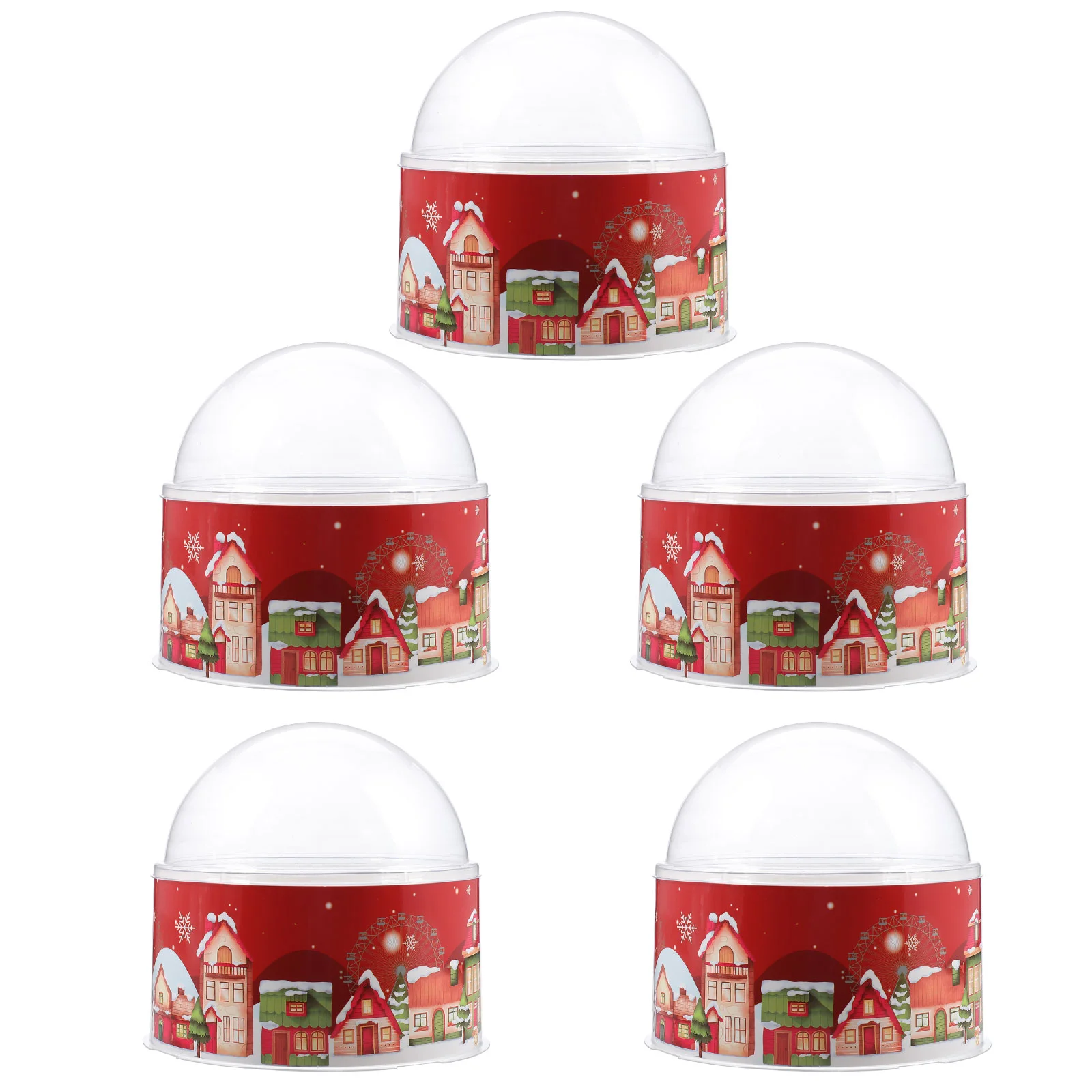 

5 Sets Food Dessert Boxes Mousse Packaging Cases Plastic Spherical Packing Box