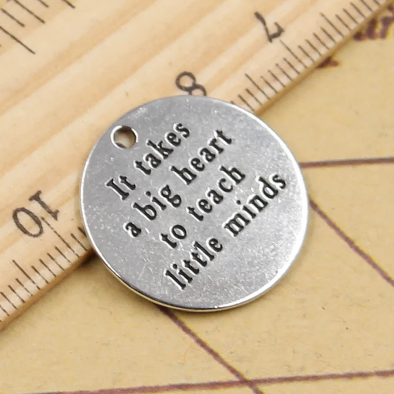 12 шт. подвески это займет большое сердце чтобы научить маленьких умов 22x22 мм