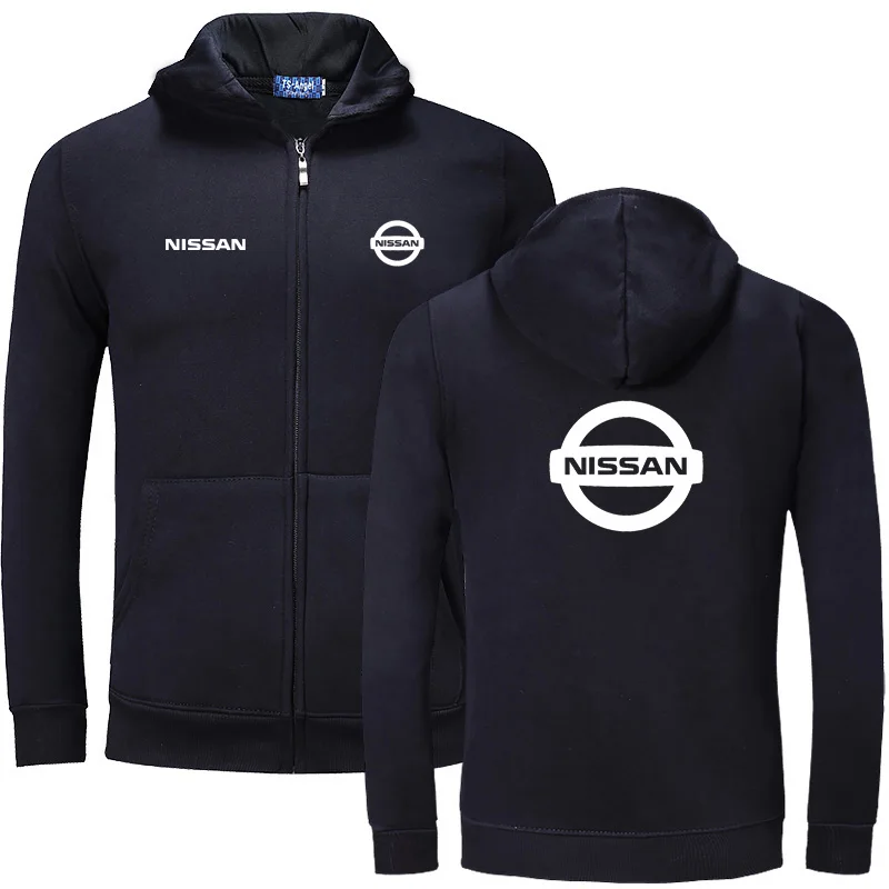 

2021 New Plain Mens Nissan Zip Up Hoody Jacket Sweatshirt Hooded Zipper male Top Outerwear