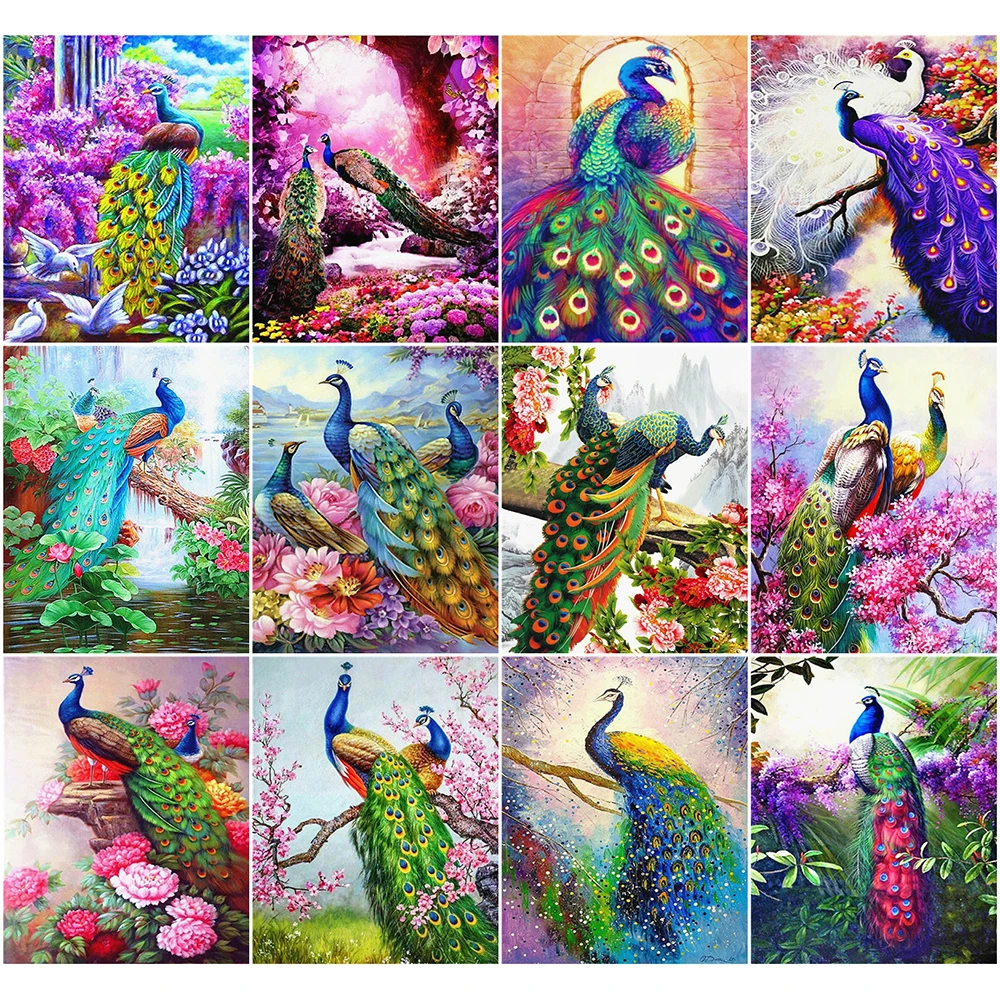 

AZQSD Adult 40x50cm Coloring By Numbers Peacock HandPainted DIY Gift Painting By Numbers Animal Home Bedroom Wall Artwork