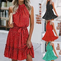 add size dress women print halter dress strapless pleated skirt fashion 2022 new summer bandage casual dress
