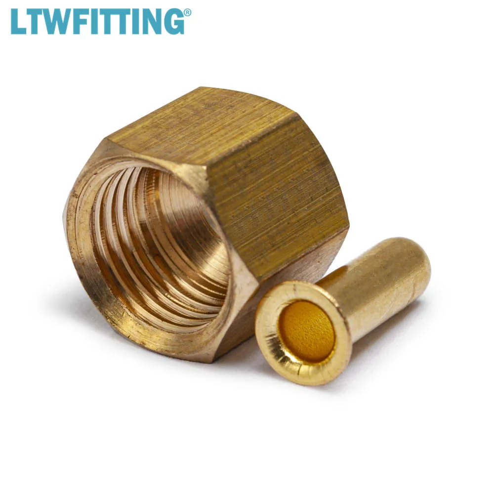 

LTWFITTING 1/4" Brass Compression Insert with 1/4" Compression Nut, BRASS COMPRESSION FITTING