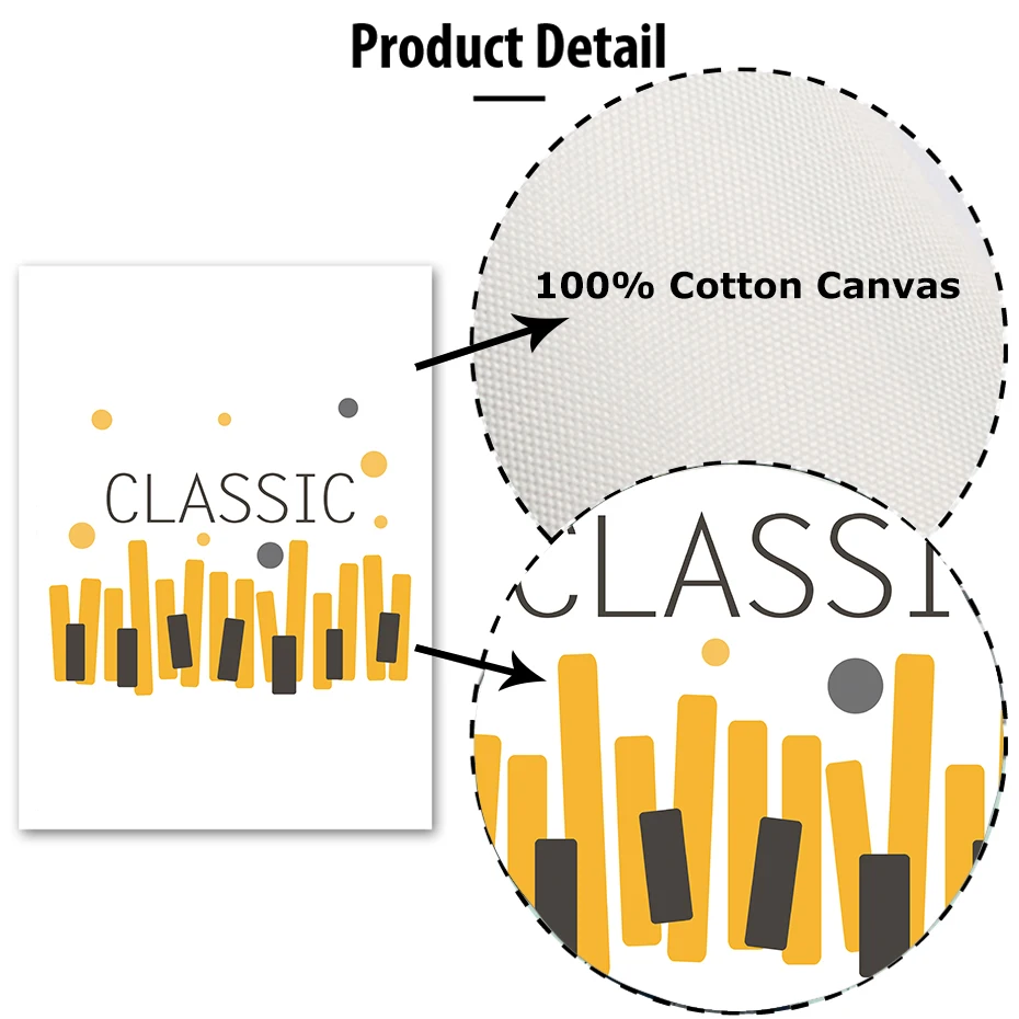 

Jazz Rock Folk Classic Wall Art Canvas Painting Poster Wall Pictures Orange Theme Musical Instruments Decor Art Prints Unframed