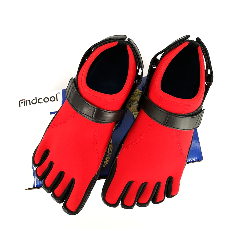Red Findcool/Мужская обувь с изображением пальцев; обувь для отдыха; нескользящая обувь; обувь для альпинизма, треккинга, путешествий; пляжные кроссовки с 5 пальцами - Цвет: Red