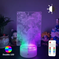 dual color led anime re zero starting life in another world rem 3d gift lamp anime night lights with remote control