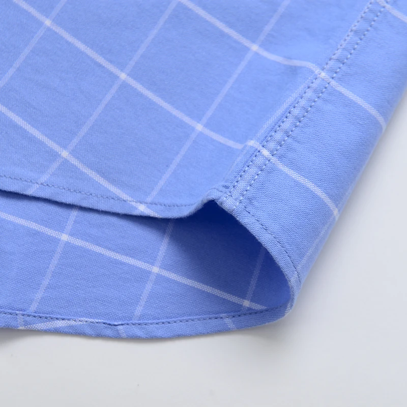 Рубашка мужская классическая в клетку 100% хлопок полосатая блуза из ткани Оксфорд