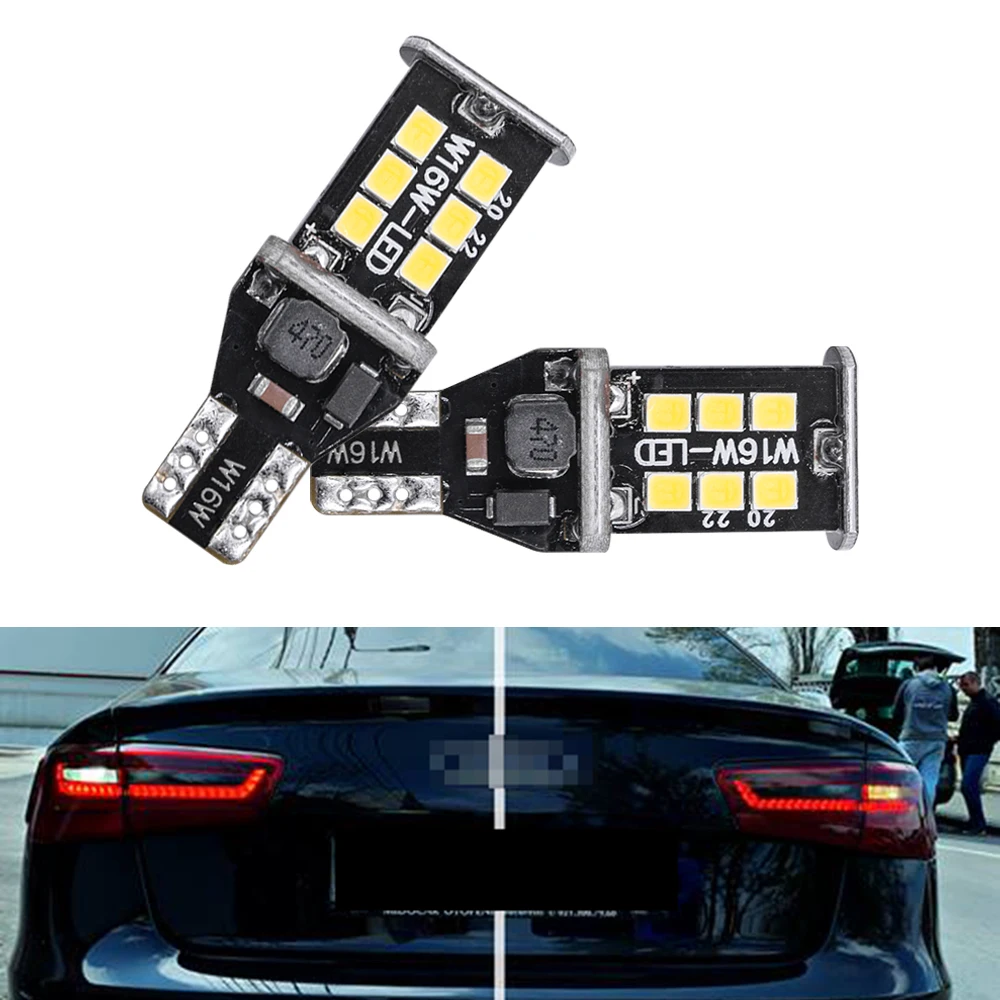 

2x LED Bulbs T15 W16W 921 920 906 For Audi A6 C7 4G (2014-2018) Canbus 2835 SMD White Back Up Reverse Lights 800LM