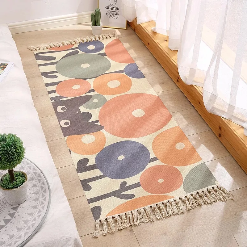 

Cotton and Linen Living Room Carpet Home Home Bedroom Carpet Carpet Children Bedroom Decorative Rug Floor Door Carpets Area Rugs