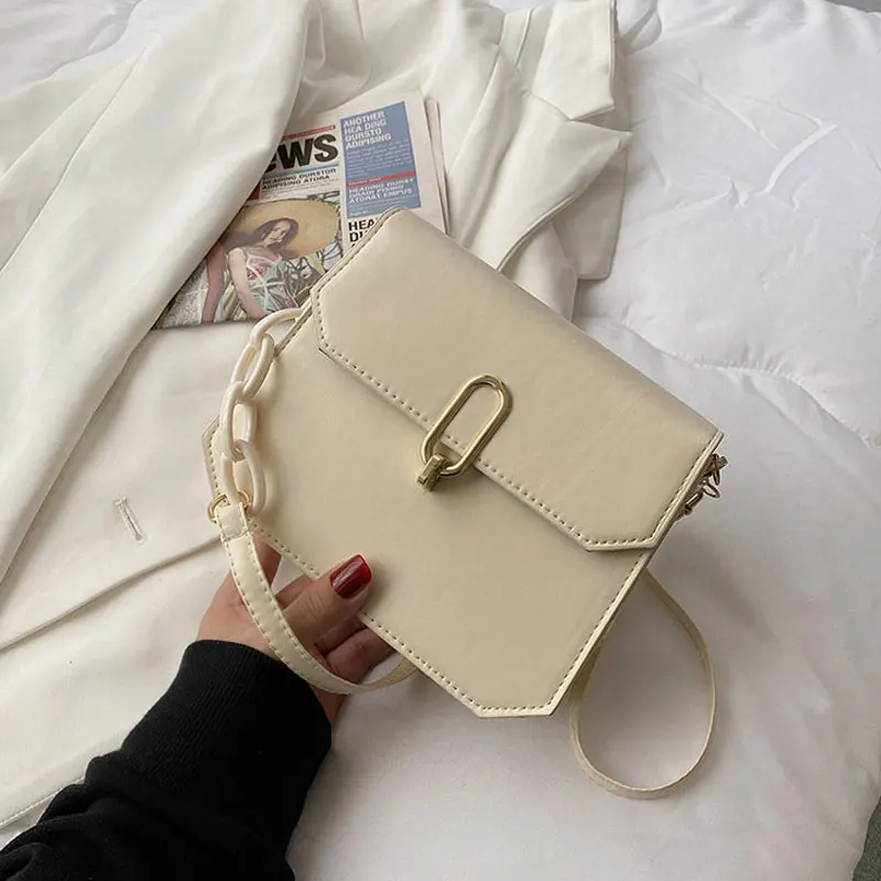 

Fashion Chain Strap Handbag For Women High Quality Versatile Crossbody Bags Soft Leather Saddle Bag Designer Small Shoulder Bag