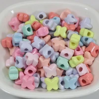 200 mixed pastel color acrylic butterfly pony beads 8mm for kids craft bracelets