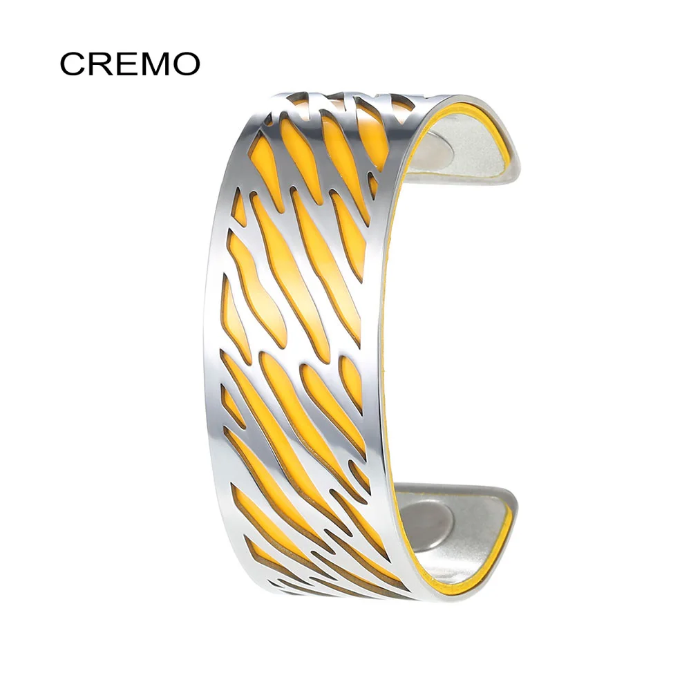 Браслет Cremo Bijoux нержавеющей стали для женщин 2020 манжета Реверсивный Кожаный