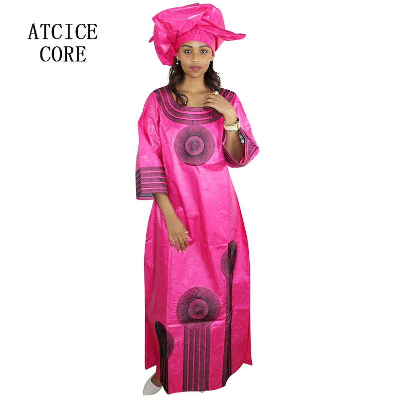 Африканские Длинные платья Базен риче материал 100% хлопок Печатный Материал