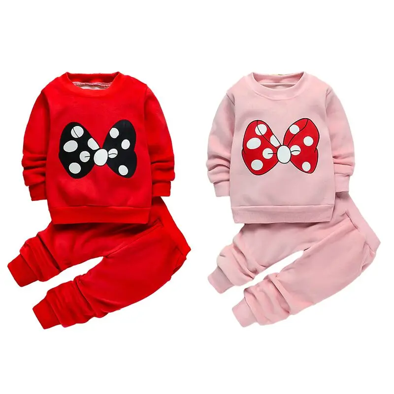 

Baby Girls Clothing Sets Cartoon Plush Sweater+Pants 2Pcs For Kids Outfit Cotton Thick Warm Costume Winter Child Clothes Suit