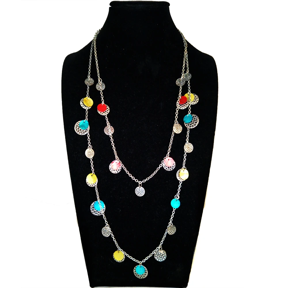 T024 бигбинг модные ювелирные изделия модная Серебряная цветная цепочка ожерелье