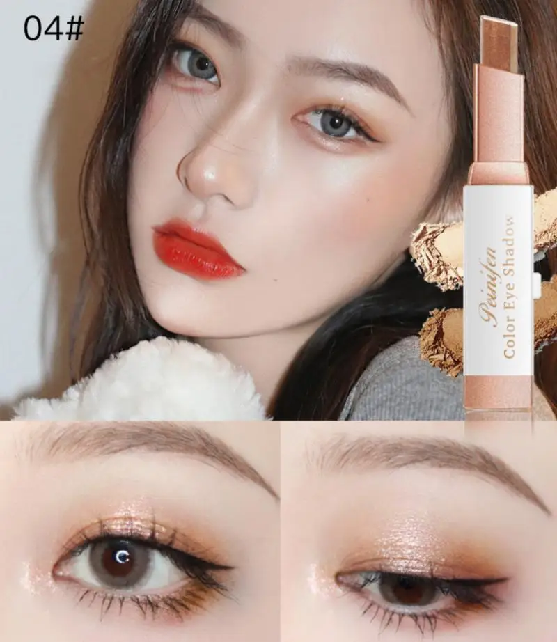 Два Цвет градиент стерео тени для век Ручка Двойной цвета Прожигающий палка