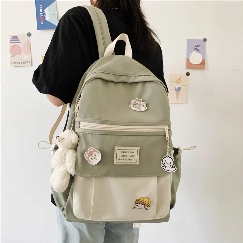 

Fashion Female Women Backpack Nylon Kawai Rucksack Cute Student College School Bag For Teenage Girls Casual Bookbag Mochilas