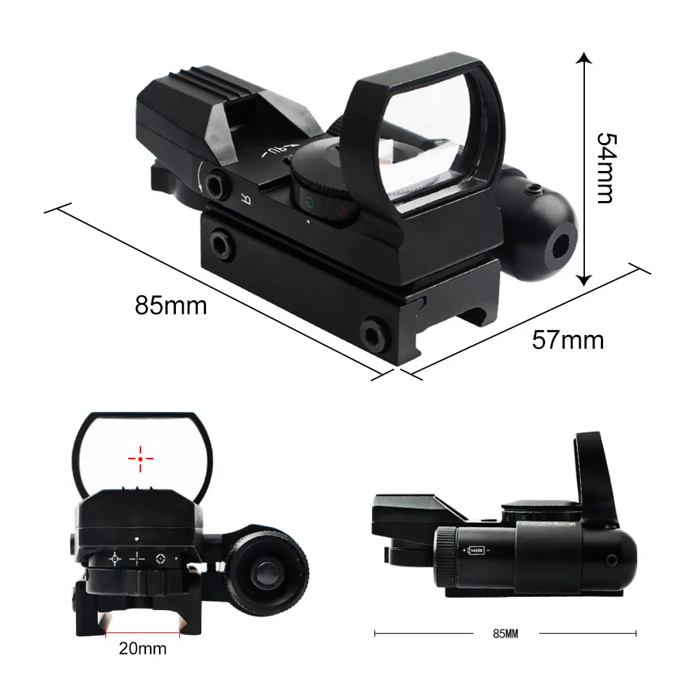 Tactical 10MOA Point Air Gun Red&ampGreen Hunting Dot Laser Rear Sight Reflection Holographic Optics Rifle Reticle Scope 20mm | Спорт и