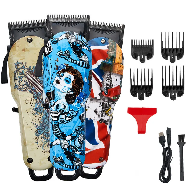 

Wireless salon hair clipper professional hair trimmer men electric powerful motor hair cutting machine lithium battery 100v-240v