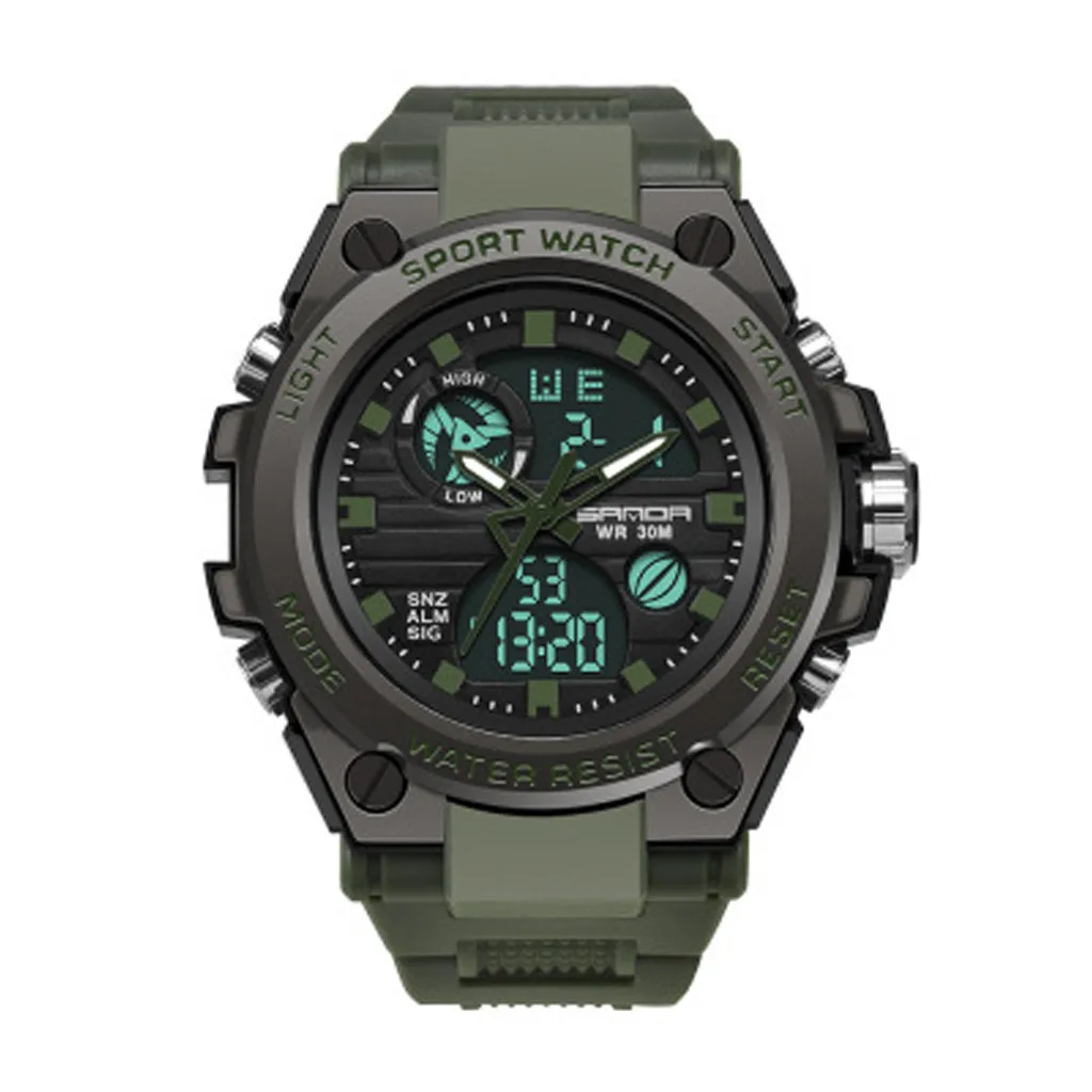 

Waterproof Night Light Outdoor Sports Dual Display Electronic Watch for Mens Swimming waterproof luminous electronic watches e4