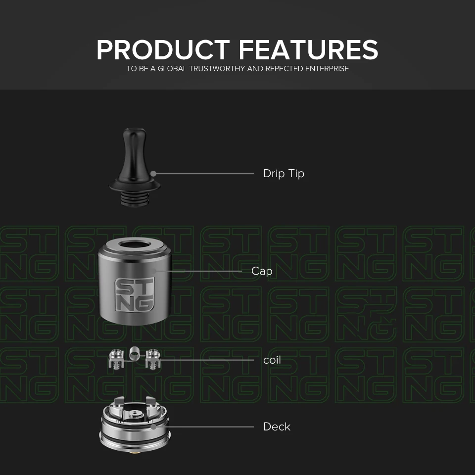 Wotofo Stng MTL RDA бак атомайзера 22 мм 5 30 Вт с одной катушкой 0 4 1.8ohm Vape танк 10 шт. хлопок и