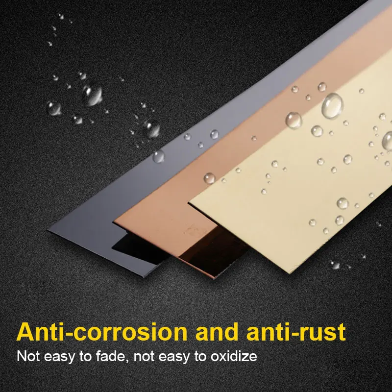 5M/Roll Metal Flat Decorative Lines Titanium Gold Silver Black Waterproof Frame Decoration Line Wall Ceiling Edging Strip 2021 | Дом и сад