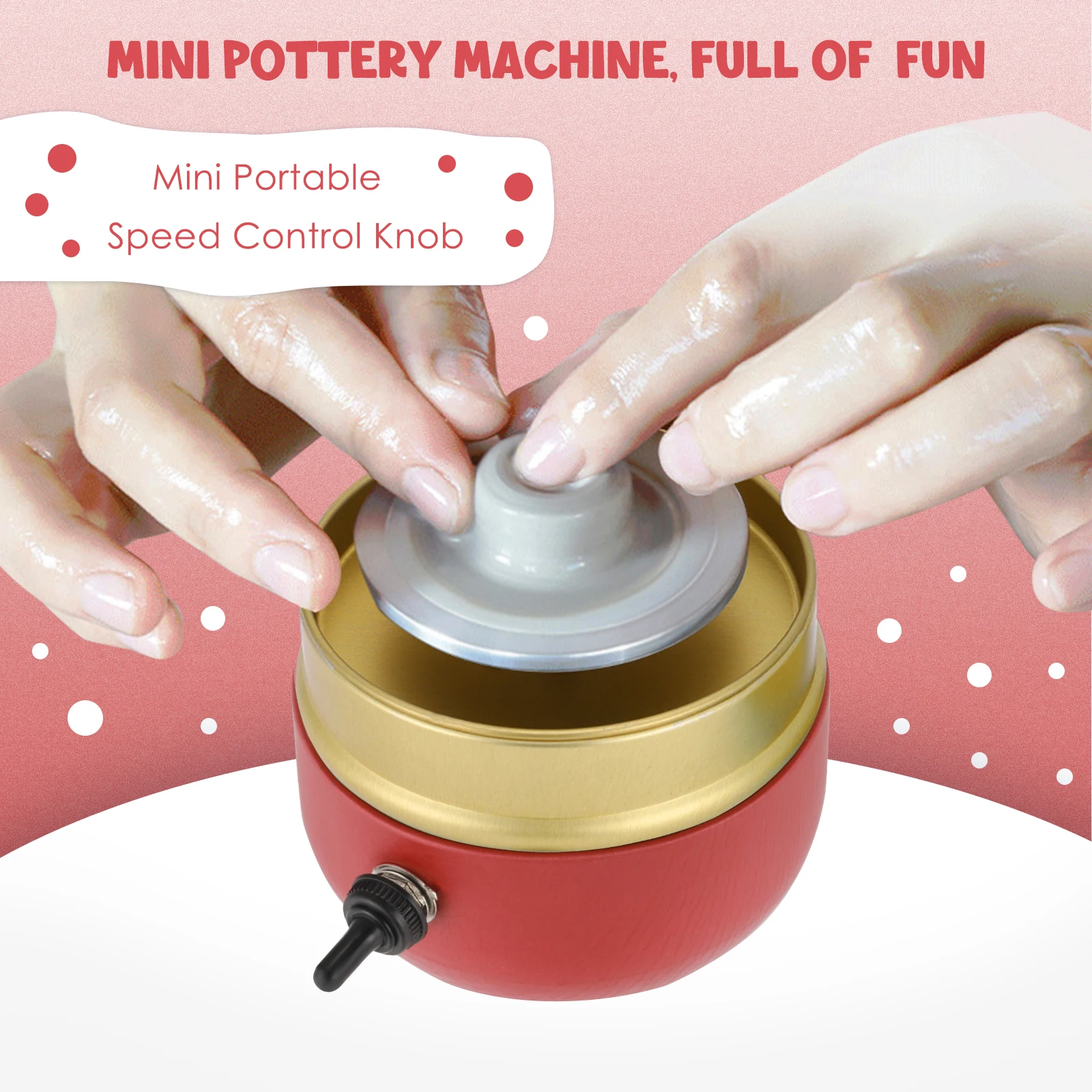 

Mini Pottery Wheel Machine 1500RPM Pottery Machine Electric Pottery Wheel DIY Clay Tool With Tray For Adults Kids Ceramics Art