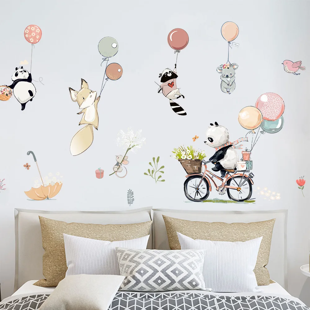 

Cartoon Balloon Animals Wall Stickers for Kids Children rooms Wall Decor Removable Vinyl Decals Nursery Home Decor Art Murals