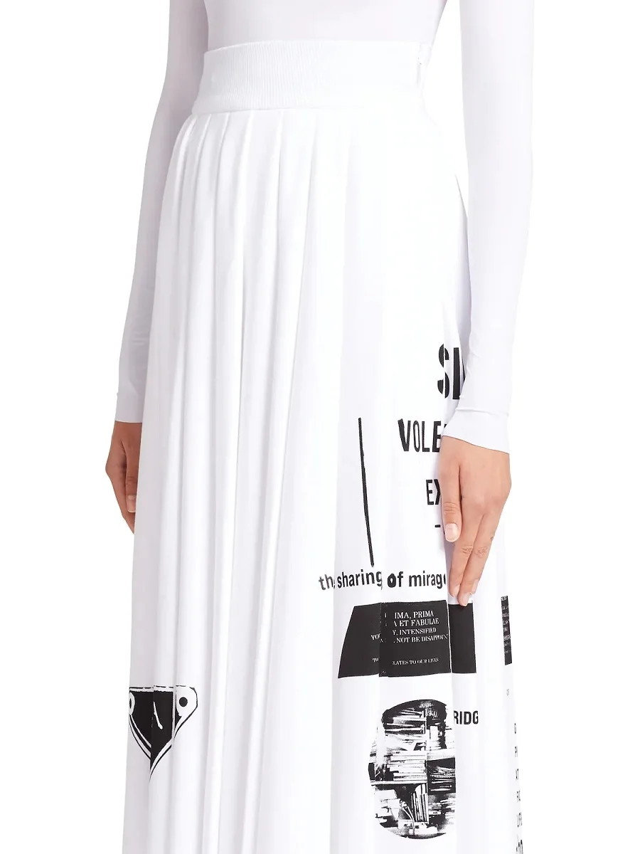 

Big-name summer satin 3D printing ladies high waist pleated skirt 2021New ladies fashion high quality big hem Puff skirt Bing XL