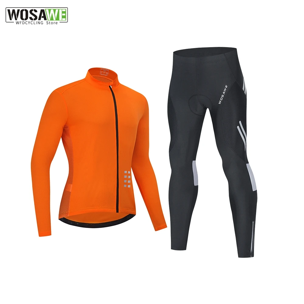 

WOSAWE Мужская велосипедная Джерси с длинным рукавом, комплект быстросохнущая куртка, мягкие брюки, одежда для езды на горном велосипеде